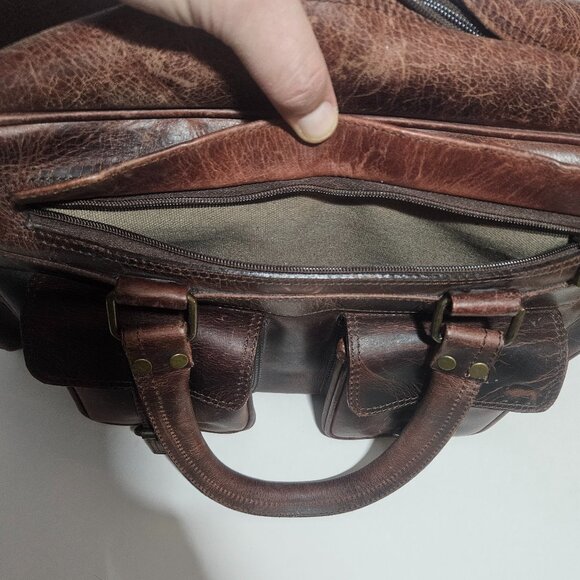 Buffalo Jackson Roosevelt Leather Pilot Bag – Brown – Full-Grain – Gently Used - Picture 11 of 12